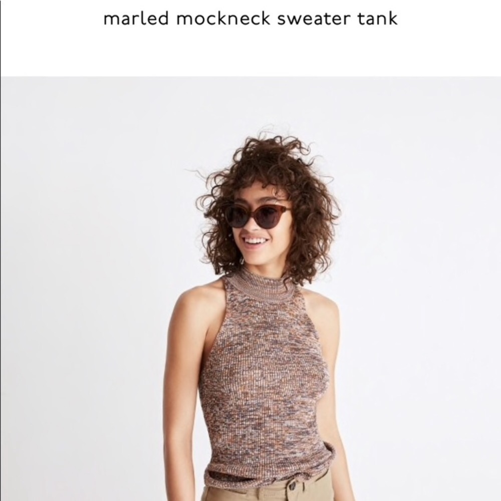 Madewell marled mockneck sweater tank